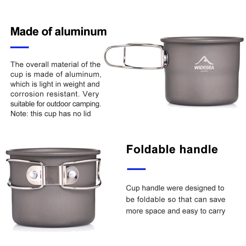 Camping Mug Outdoor Coffee Tea Aluminum Cup Tourism Tableware Picnic Cooking Supplies Equipment Tourist Trekking Hiking